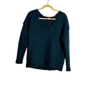 Free People V Neck Oversized Alpaca Blend Knit Sweater